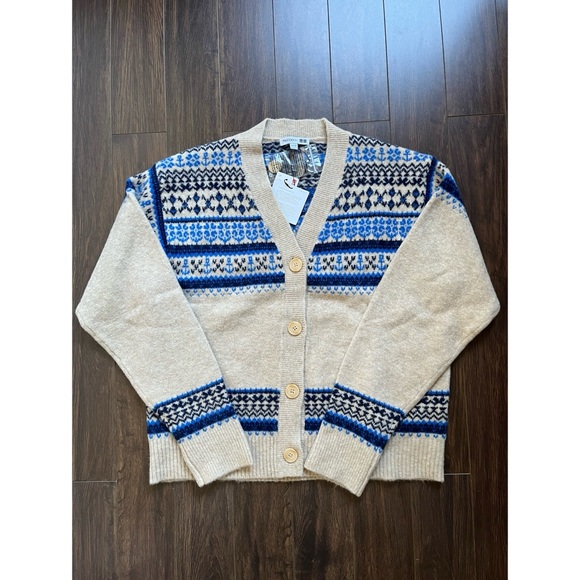 NWT JW Anderson x Uniqlo Soufflé Yarn Fair Isle Cardigan - Picture 5 of 10